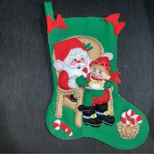 Completed Bucilla All I want for Christmas Felt Stocking